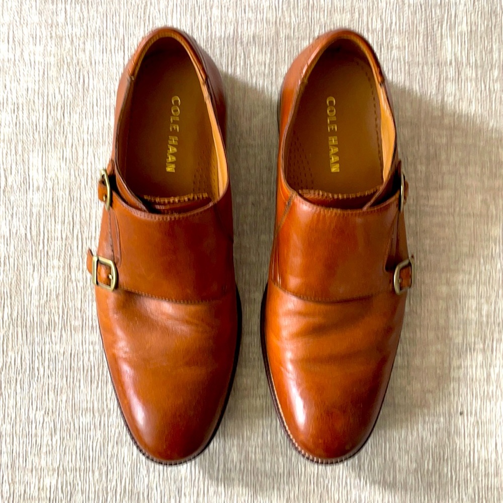 Cole Haan double monk strap brown shoes
